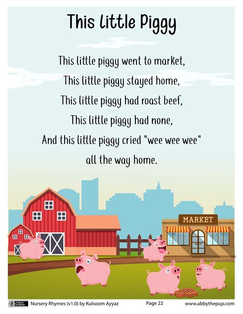 This Little Piggy Nursery Rhyme | Free Printable Papercraft Templates