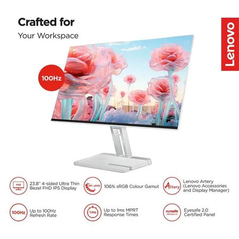 Lenovo L Series 67BCKAC6IN 60.45 cm (23.8 inch) Monitor