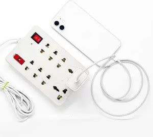Mandal Collection Multi Plug Power Extension Board Cord 2m Long Wire 8 ...