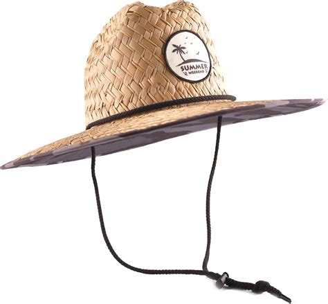 Men's Classic Straw Hat,Outsider Sun Protection Straw Lifeguard Hat UPF ...