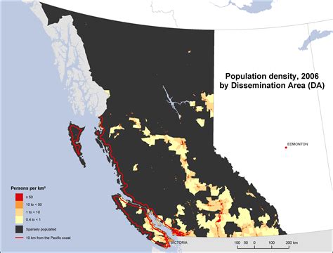 Population Density, British Columbia, 2006