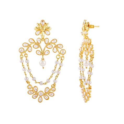 Gota Patti Shahi Jhalar Earrings – VOYLLA