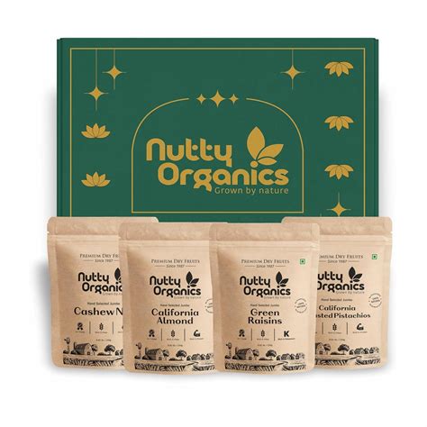 Nutty Organics Mix Dry Fruit - 1Kg California Almonds, Whole Cashews ...