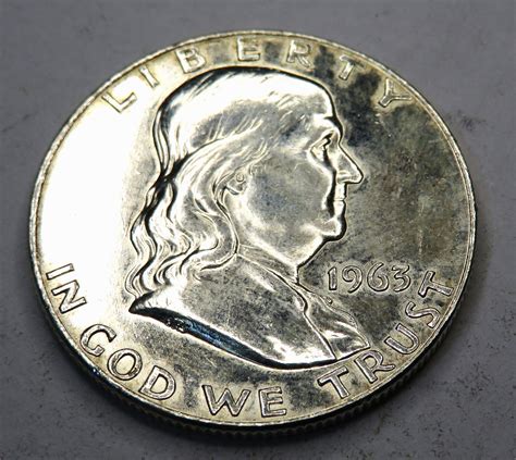 1963 D Franklin Half Dollar - US Coin 90% Silver- Readable Liberty Bell ...