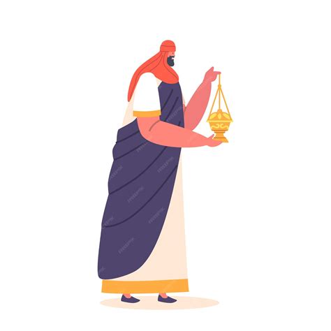 Premium Vector | Biblical magi melchior with gift of frankincense to ...