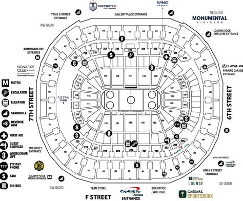 Capital One Arena Seating Chart with Seat Numbers and Rows