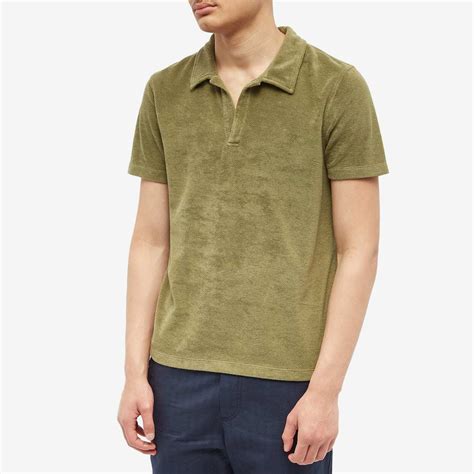 Harmony Men's Tao Terry Cloth Polo Shirt in Khaki Harmony