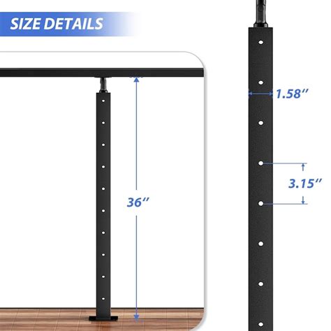 LOVMOR Complete Set Cable Railing Post Kit Include 3 Pack 36 inch Black ...