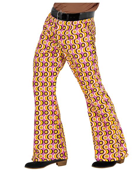 Groovy 70s Men's Flare Pants Discs XXL buy! | Horror-Shop.com