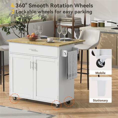 RITSU Rolling Storage, Cart with Rubber Wood Top, India | Ubuy
