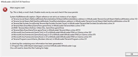 Image result for System.IO IOException Tmodloader