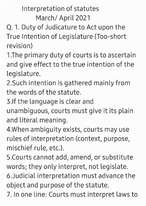 Interpretation of Statutes: Duty of Judicature & Commencement Rules ...