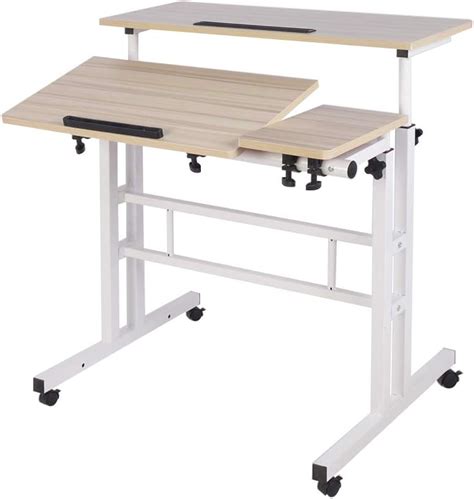 DlandHome Adjustable Rolling Desk Standing Desk, India | Ubuy