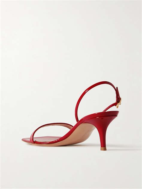 GIANVITO ROSSI Ribbon 55 patent-leather slingback sandals | NET-A-PORTER