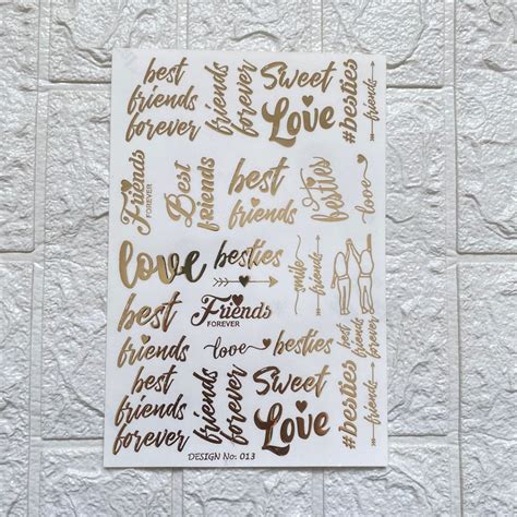 Best Friend Embossed Sticker Sheet