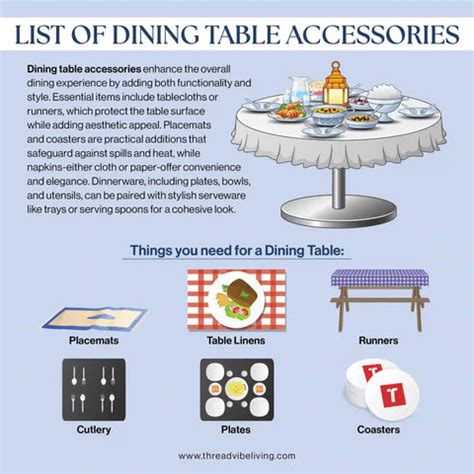 List Of Dining Table Accessories | ThreadVibe Living
