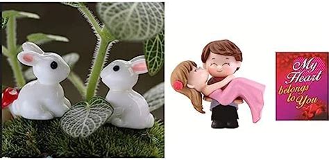Chocozone Pack of 18 Cute Rabbit Miniatures Garden Decoration Items ...
