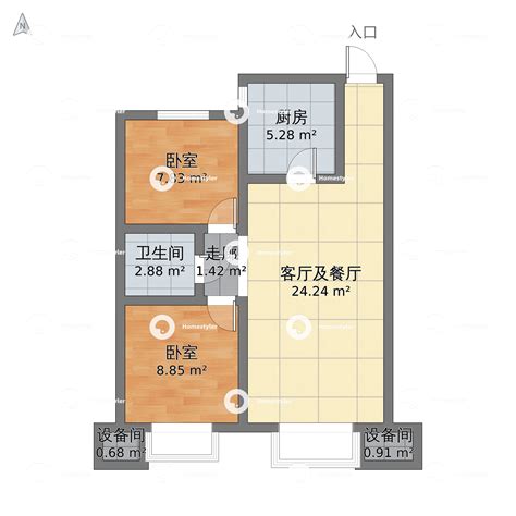 辽宁省沈阳市浑南区 月星中央公园2室2厅1卫 82m²-v2户型图 - 小区户型图 -躺平设计家