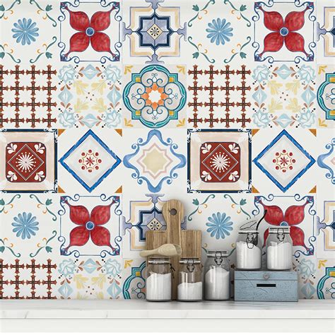 MOSAICOWALL DIY Vinyl Decorative Wall Tile Stickers 6" x 6" Inch (Pack ...