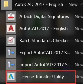 Image result for AutoCAD Transfer License Utility