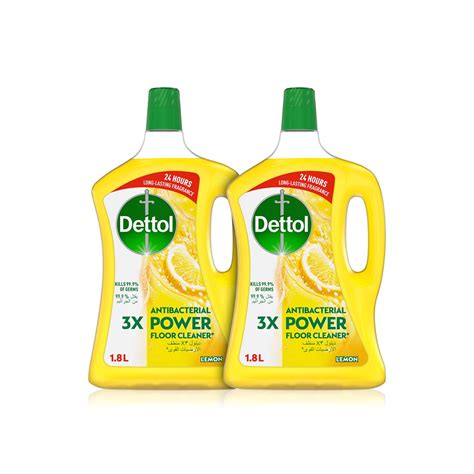 Dettol Antibacterial Power Floor Cleaner Lemon 1.8 litre x 2 - Spinneys UAE
