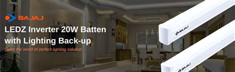 Bajaj 20 Watt Ledz Inverter Batten with Lighting Back-Up (Pack of 1 ...