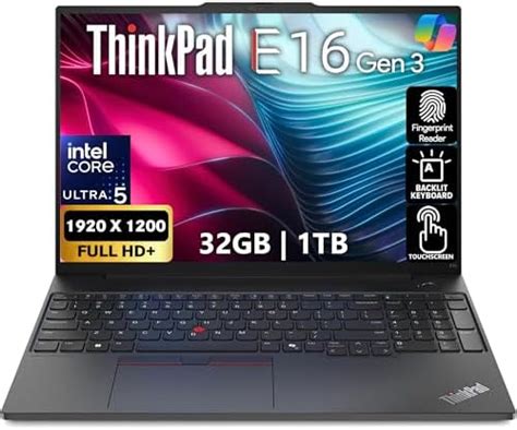 Lenovo ThinkPad E16 Gen 3, 16" FHD+ Display, Intel Ultra 5 225U, 32GB ...