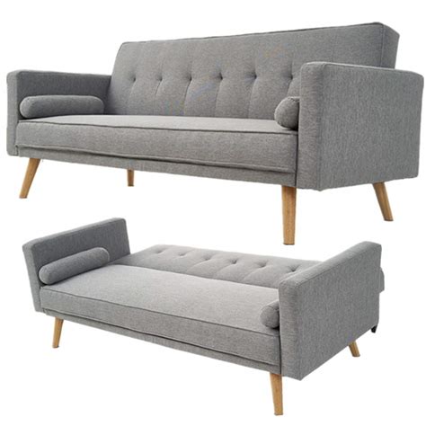 Buy PALIDN 3-Seater Linen Fabric Sofa Bed Recliner er Sofa click clack ...