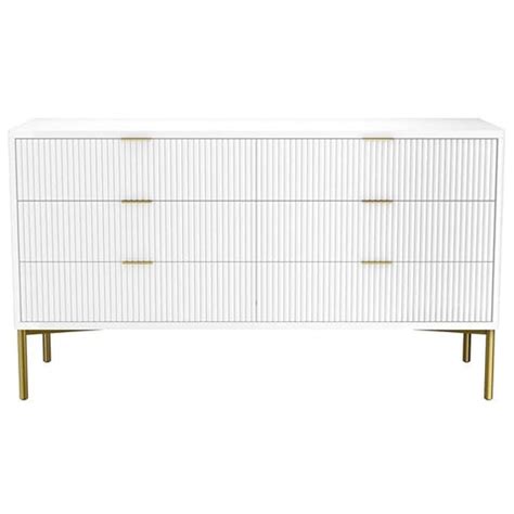 Buy Multipurpose Wooden Cabinet Storage White High Gloss Chest Of 6 ...