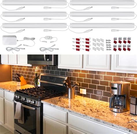 DURPAR Under Cabinet LED Lighting Kit Plug in, 6 pcs 12 Inches Cabinet ...