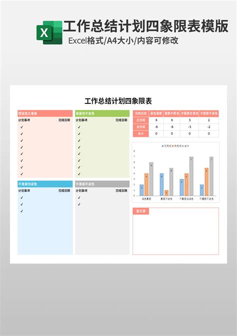 工作总结计划四象限表模板_企业管理Excel模板下载-蓝山办公