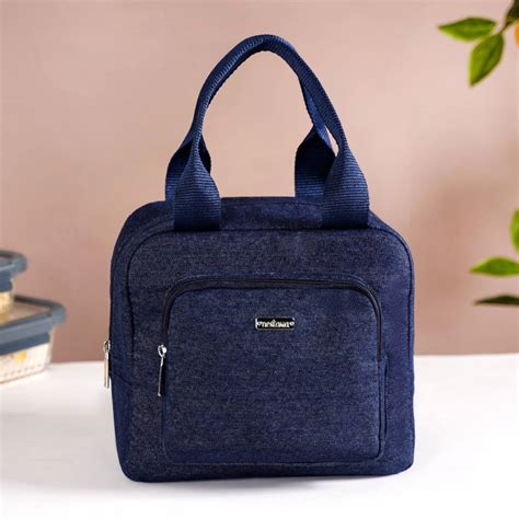 Thermal Insulated Denim Lunch Bag Dark Blue Online - Premium Lunch Bag ...