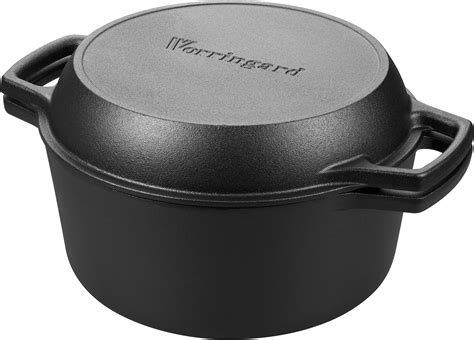 Amazon.com: VORRINGARD Pre-seasoned Cast Iron Double Dutch Oven Pot ...