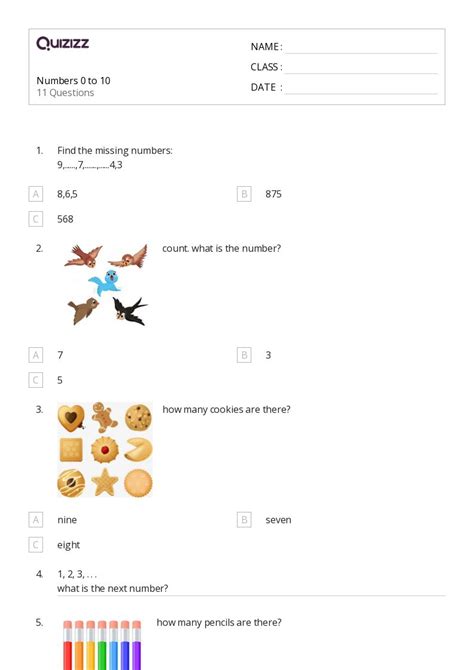 50+ Writing Numbers 0-10 worksheets on Quizizz | Free & Printable