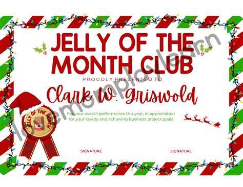 Jelly of the Month Club Certificate Digital Download - Etsy