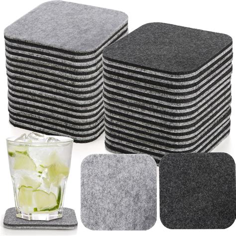 Amazon.com: Hahafelt Set of 20 Felt Coasters for Drink, Cork Coasters ...
