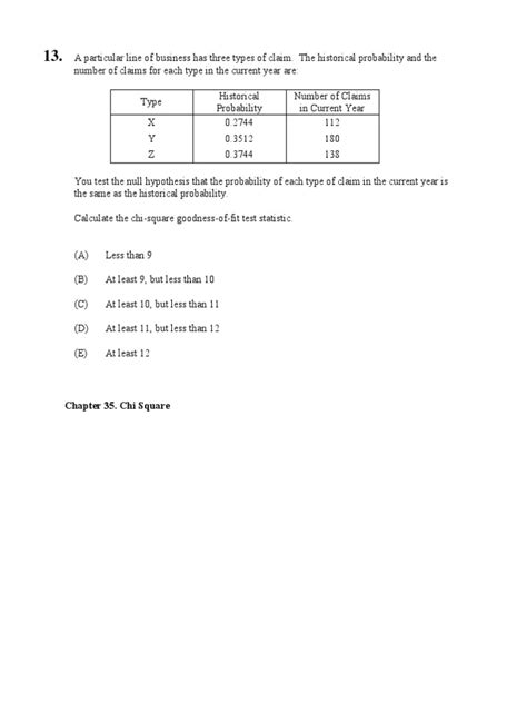 Chi-Square Goodness-of-Fit Test Analysis of Historical Claim Frequency Data | PDF | Statistical ...
