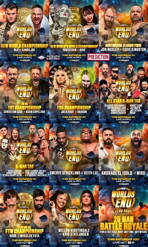Full card for AEW Worlds End : r/SquaredCircle