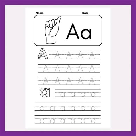 Image result for ASL Alphabet Tracing Worksheets