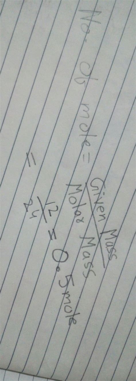 calculate number of moles of magnesium present in Mg rubbon weighing ...