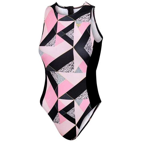 Zone3 | 하이 넥 스윔 수트 High Neck Swim Suit Black/Pink 31883403 | 트렌비