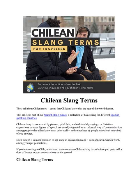Chilean Slang Terms | PDF