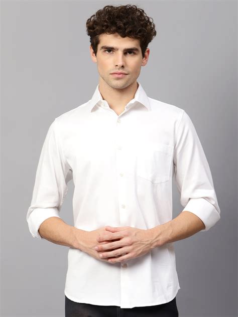 Premium Cotton Lycra Satin White Shirt - Shop Now