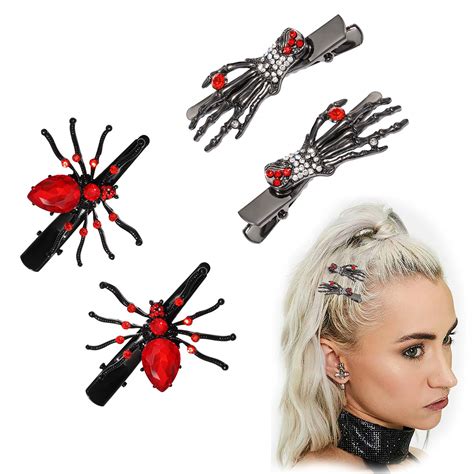 Spider Skeleton Hands Hair Clips (red) : Amazon.in: Beauty