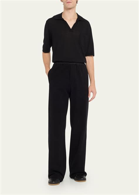 Saint Laurent Men's Wide-Leg Sweatpants - Bergdorf Goodman