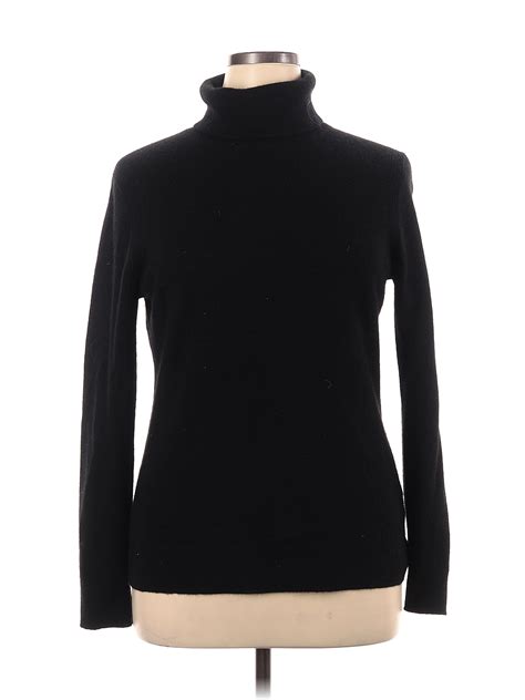 Saks Fifth Avenue 100% Cashmere Color Block Solid Black Cashmere ...