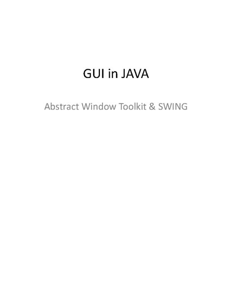 Java programming - GUI in JAVA Abstract Window Toolkit & SWING ...