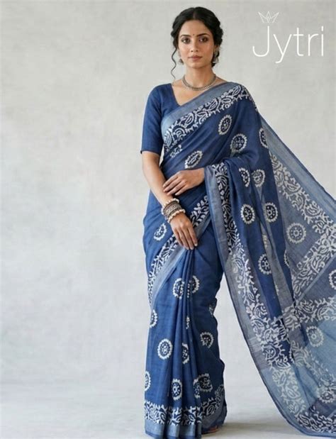 Blue Sarees Online | Shop Zari, Ikat & Bandhani Blue Drapes | Jytri
