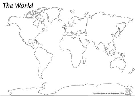 World Map Continents Printable Pdf
