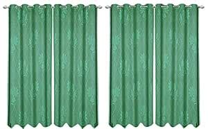 Buy Kuber Industries Cotton 4 Pieces 7 Feet Eyelet Door Curtain (Green ...